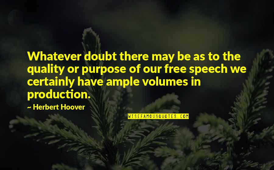 Government Purpose Quotes By Herbert Hoover: Whatever doubt there may be as to the
