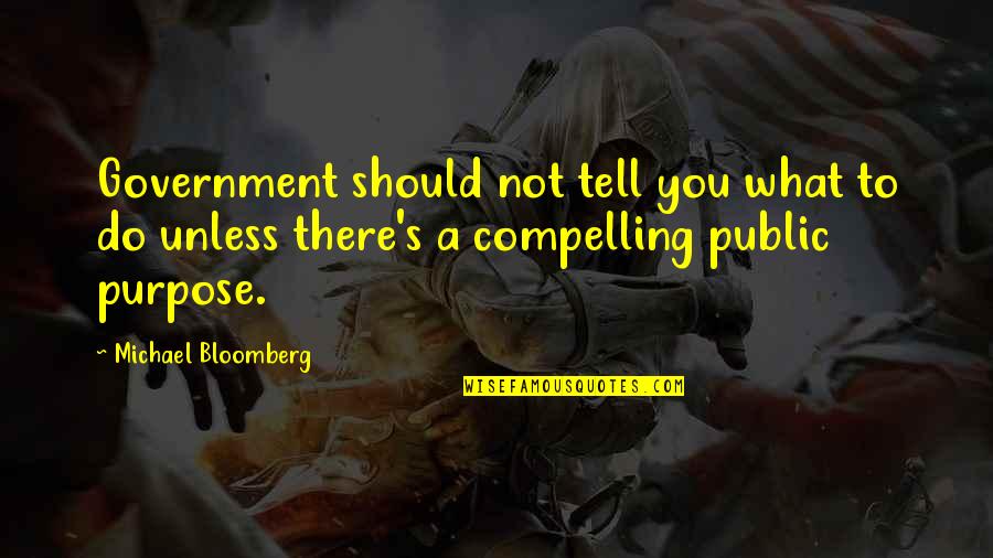 Government Purpose Quotes By Michael Bloomberg: Government should not tell you what to do