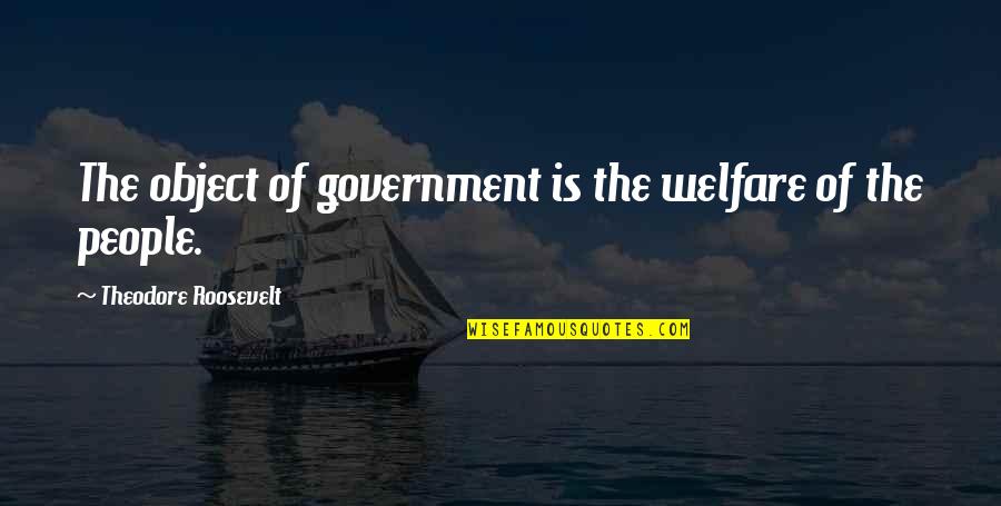 Government Welfare Quotes By Theodore Roosevelt: The object of government is the welfare of