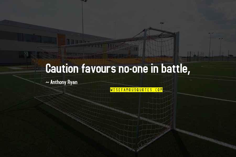 Govindji Trikamdas Quotes By Anthony Ryan: Caution favours no-one in battle, Govindji Trikamdas Quotes By Anthony Ryan: Caution favours no-one in battle,