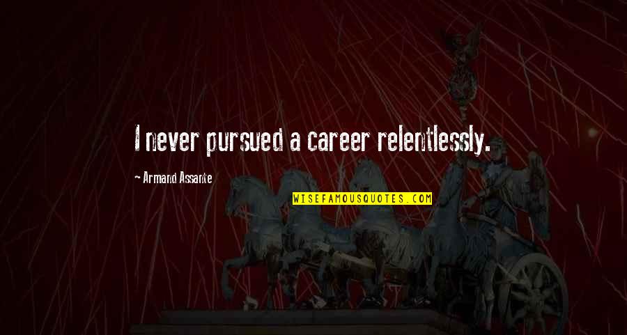 Gq Quotes By Armand Assante: I never pursued a career relentlessly. Gq Quotes By Armand Assante: I never pursued a career relentlessly.