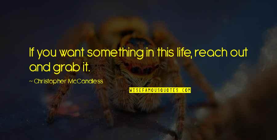 Grab It Quotes By Christopher McCandless: If you want something in this life, reach Grab It Quotes By Christopher McCandless: If you want something in this life, reach