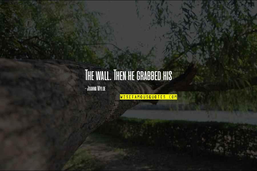 Grabbed Quotes By Joanna Wylde: The wall. Then he grabbed his