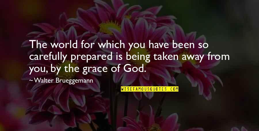 Grace From God Quotes By Walter Brueggemann: The world for which you have been so