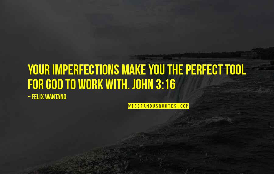 Grace In The Bible Quotes By Felix Wantang: Your imperfections make you the perfect tool for