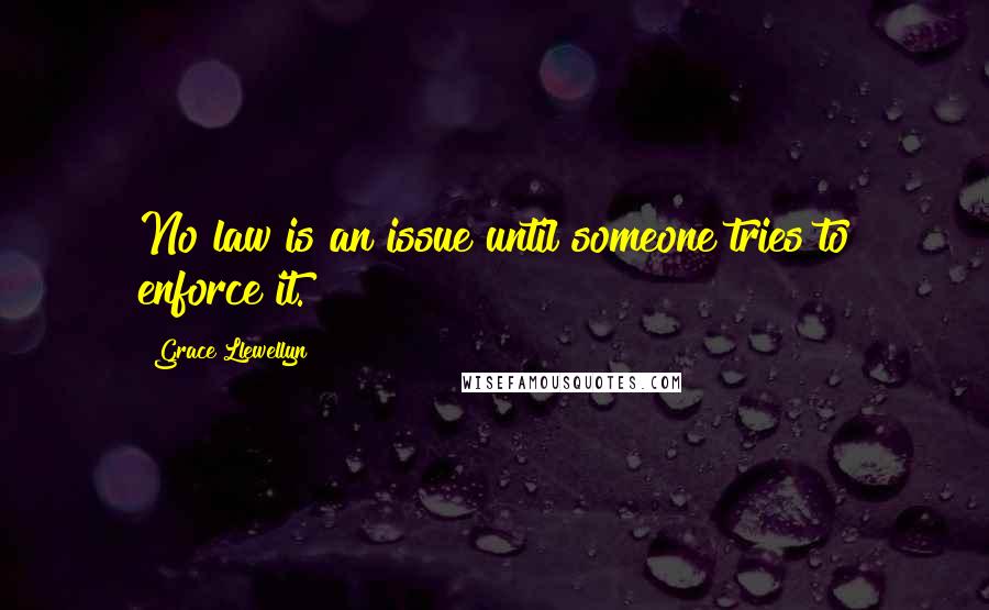 Grace Llewellyn quotes: No law is an issue until someone tries to enforce it.