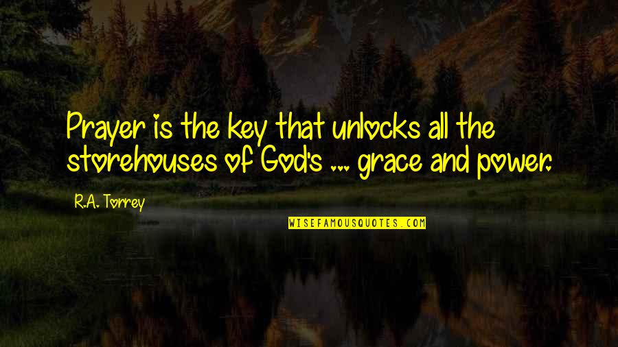 Grace Prayer Quotes By R.A. Torrey: Prayer is the key that unlocks all the