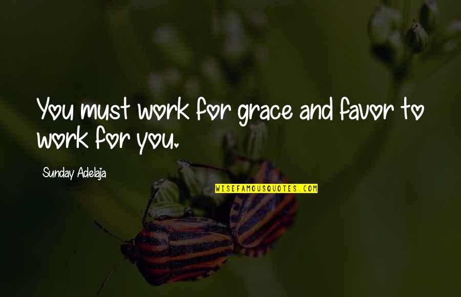Grace Quotes And Quotes By Sunday Adelaja: You must work for grace and favor to