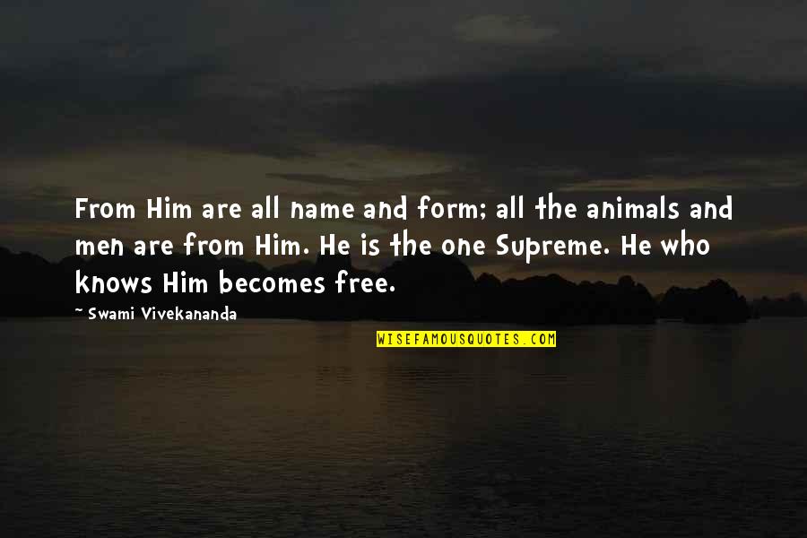 Graceful Dance Quotes By Swami Vivekananda: From Him are all name and form; all