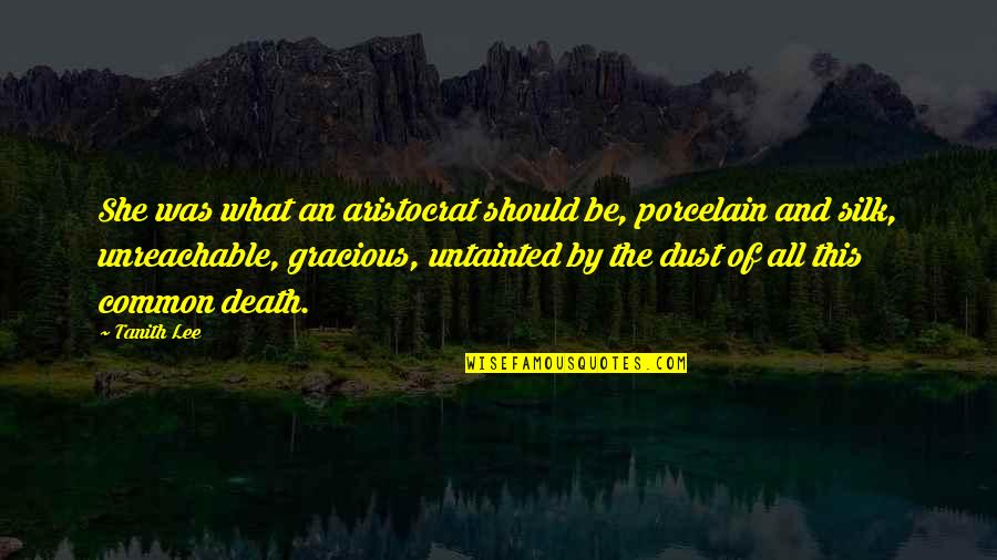 Gracious Quotes By Tanith Lee: She was what an aristocrat should be, porcelain