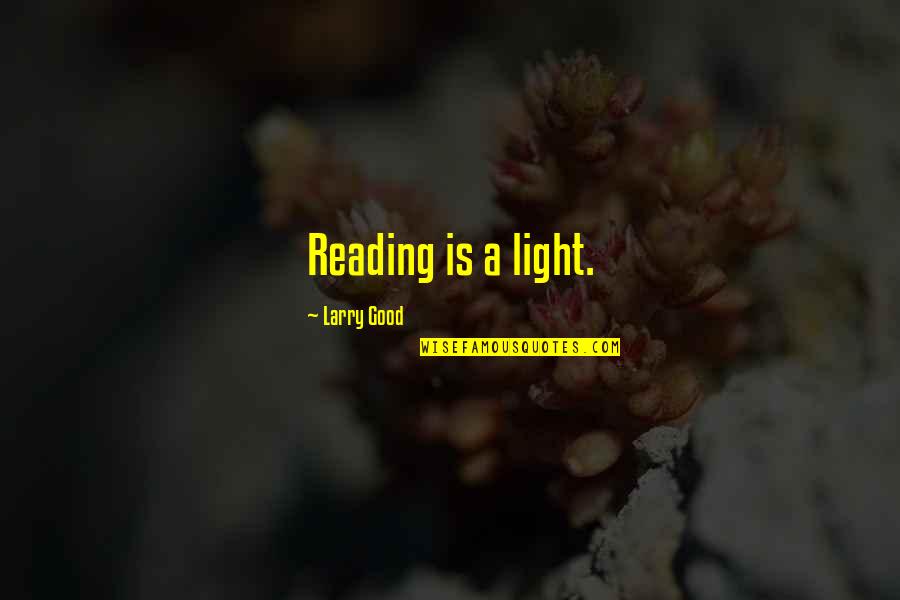 Grade Quotes By Larry Good: Reading is a light.