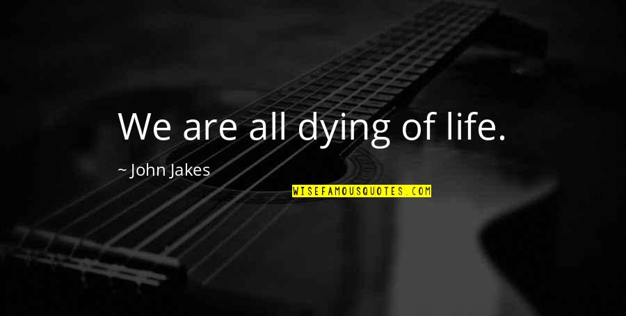 Gradina Zoologica Quotes By John Jakes: We are all dying of life.