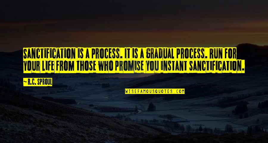 Gradual Quotes By R.C. Sproul: Sanctification is a process. It is a gradual