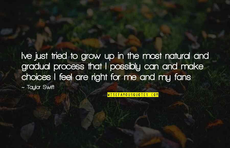 Gradual Quotes By Taylor Swift: I've just tried to grow up in the