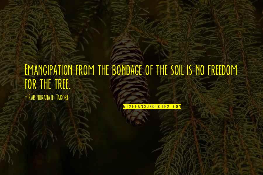 Graduating School Quotes By Rabindranath Tagore: Emancipation from the bondage of the soil is