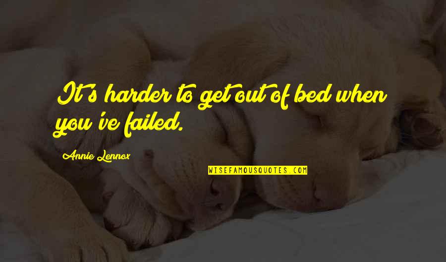 Graduation With Your Best Friend Quotes By Annie Lennox: It's harder to get out of bed when Graduation With Your Best Friend Quotes By Annie Lennox: It's harder to get out of bed when