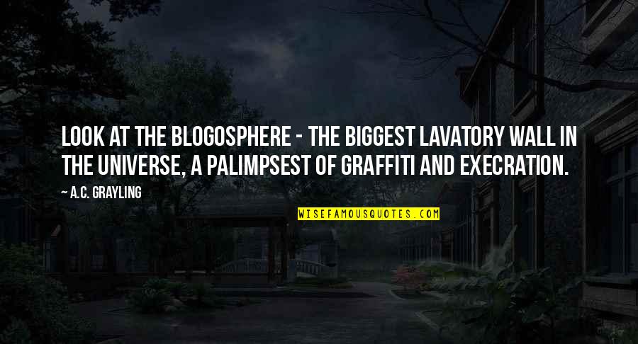 Graffiti Wall Quotes By A.C. Grayling: Look at the blogosphere - the biggest lavatory
