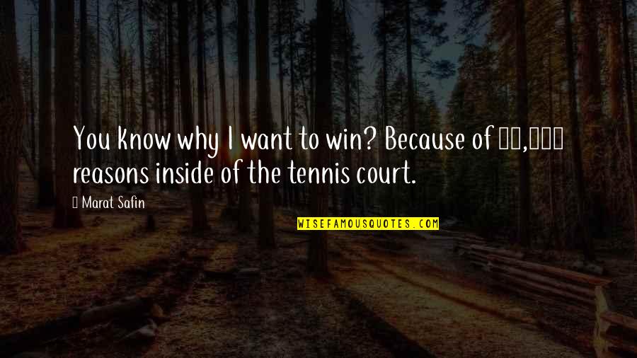 Graffitists Scrawls Quotes By Marat Safin: You know why I want to win? Because