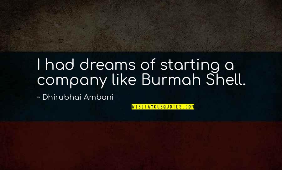 Graft Quotes By Dhirubhai Ambani: I had dreams of starting a company like