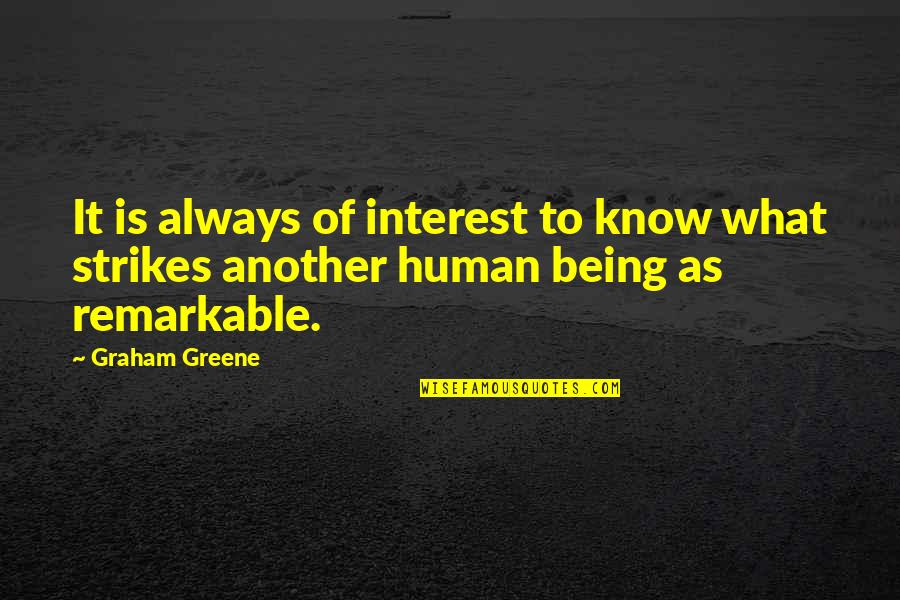 Graham Greene Quotes By Graham Greene: It is always of interest to know what