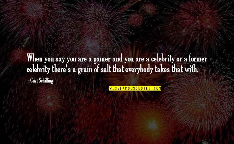 Grain Of Salt Quotes By Curt Schilling: When you say you are a gamer and Grain Of Salt Quotes By Curt Schilling: When you say you are a gamer and