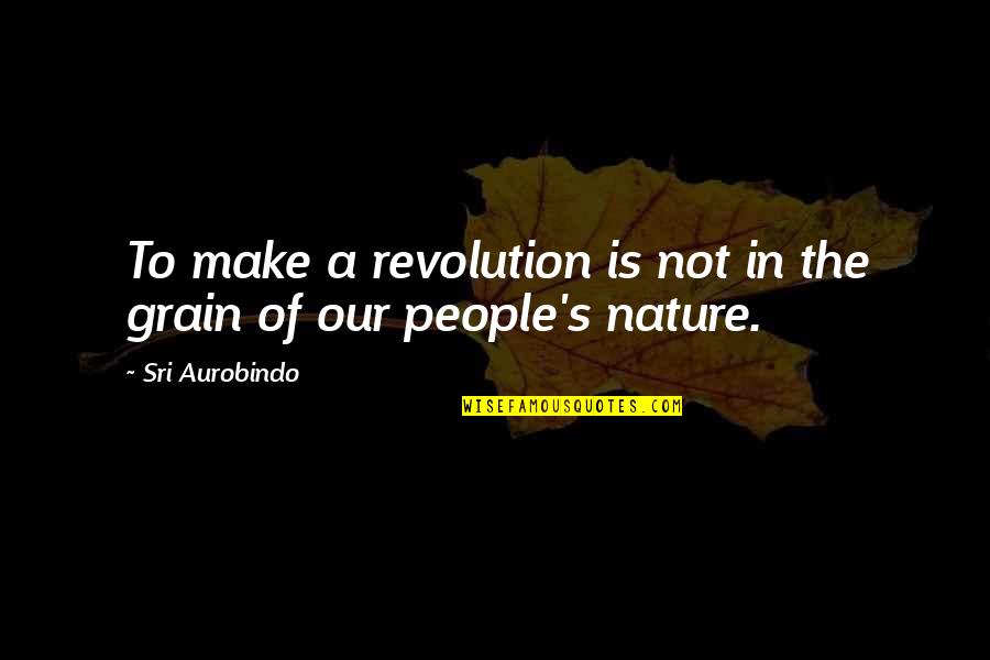 Grain Quotes By Sri Aurobindo: To make a revolution is not in the