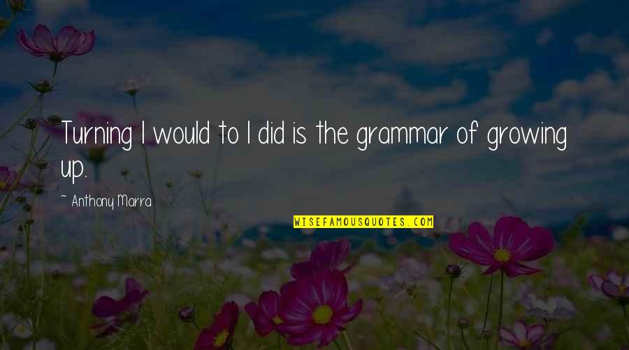Grammar Quotes By Anthony Marra: Turning I would to I did is the
