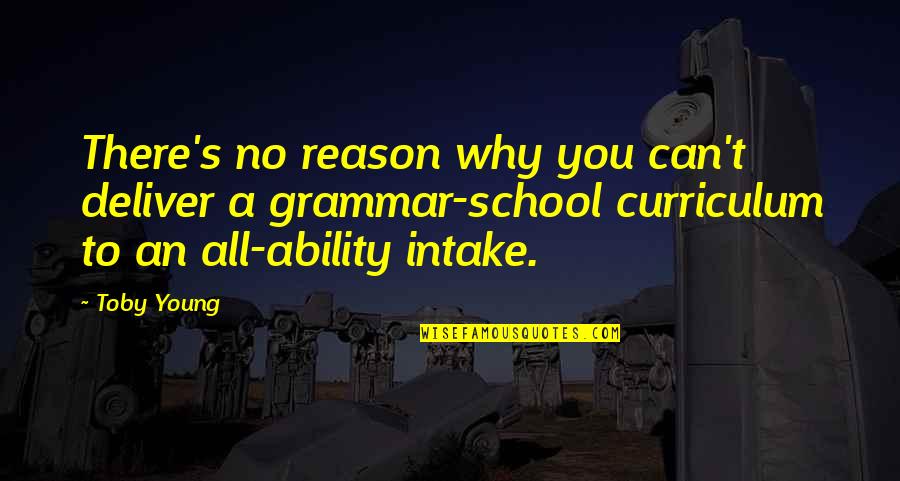 Grammar School Quotes By Toby Young: There's no reason why you can't deliver a Grammar School Quotes By Toby Young: There's no reason why you can't deliver a