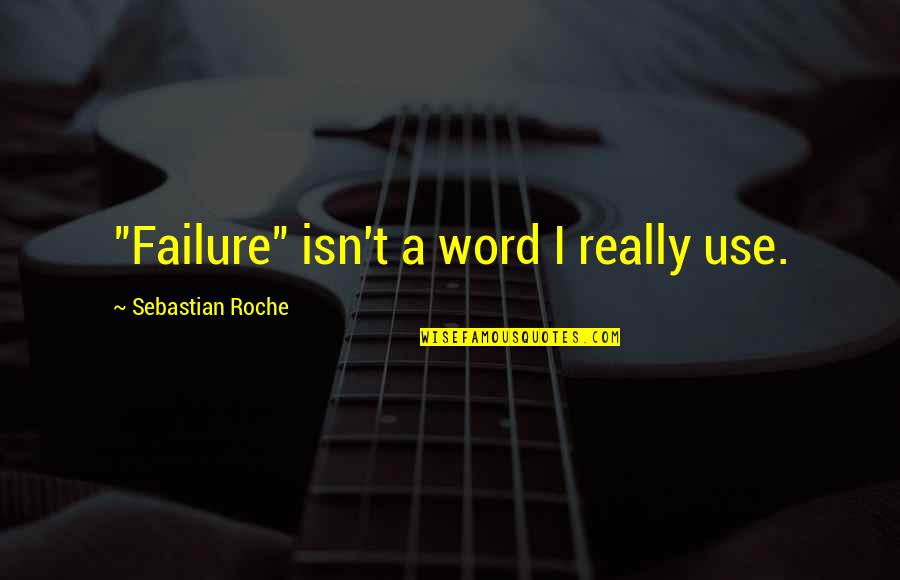 Gramophone Quotes By Sebastian Roche: "Failure" isn't a word I really use.