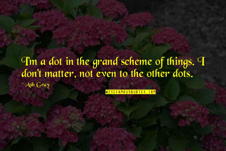 Grand Scheme Of Things Quotes By Ash Gray: I'm a dot in the grand scheme of