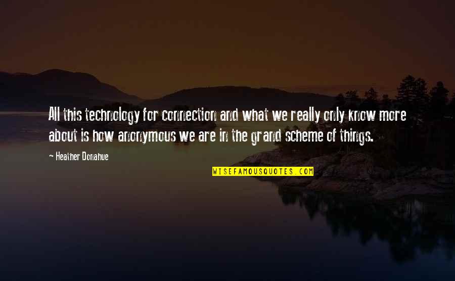 Grand Scheme Of Things Quotes By Heather Donahue: All this technology for connection and what we