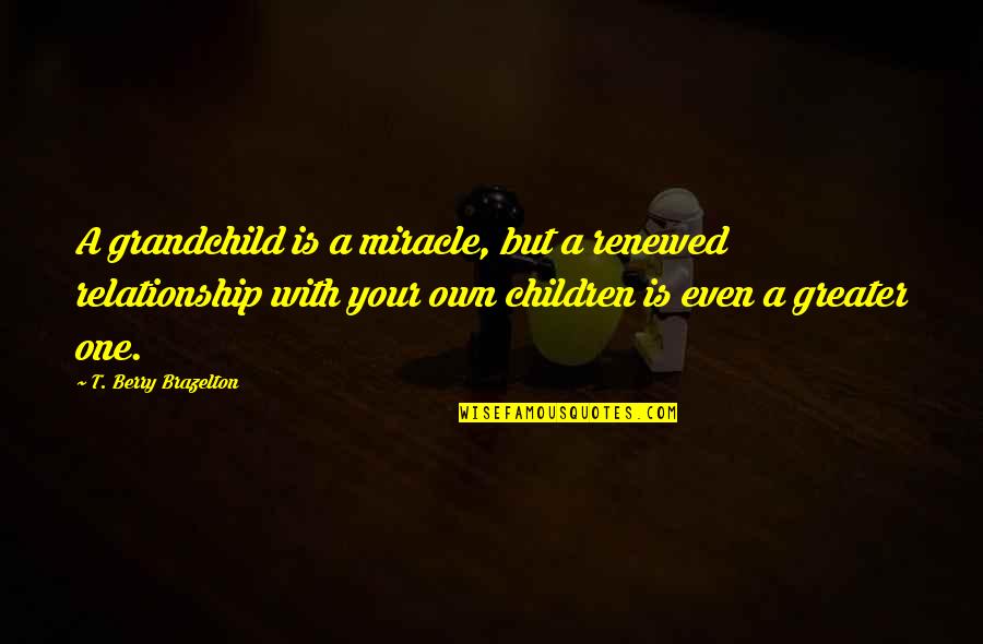 Grandchild Quotes By T. Berry Brazelton: A grandchild is a miracle, but a renewed