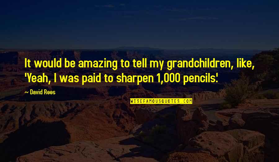 Grandchildren Quotes By David Rees: It would be amazing to tell my grandchildren,