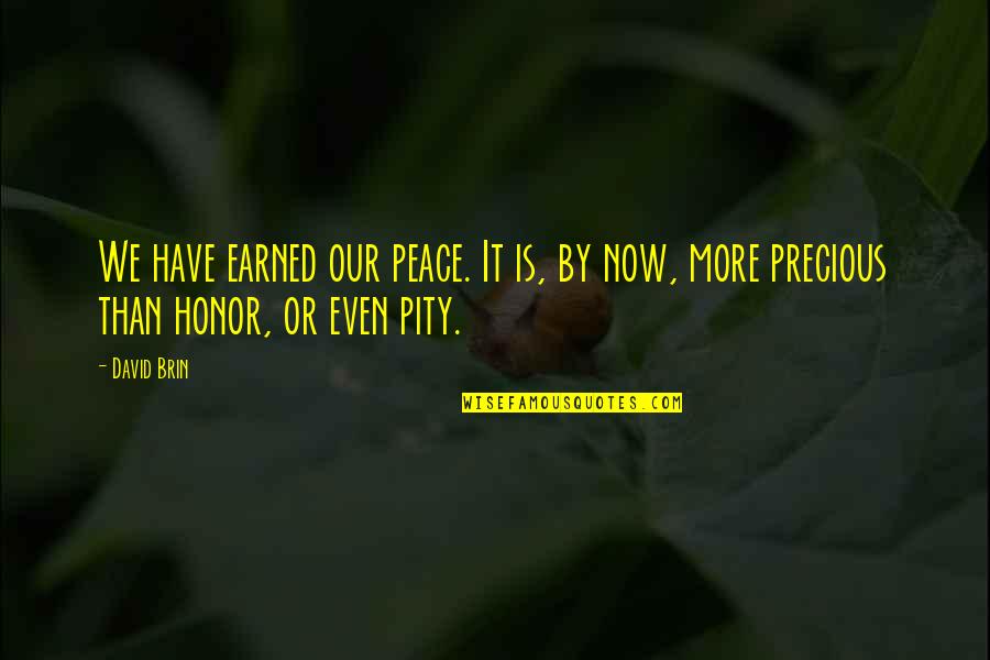 Grandes Esperanzas Charles Dickens Quotes By David Brin: We have earned our peace. It is, by