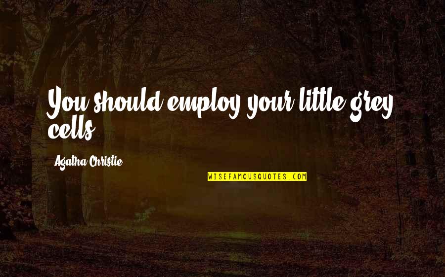 Grandmasters Quotes By Agatha Christie: You should employ your little grey cells
