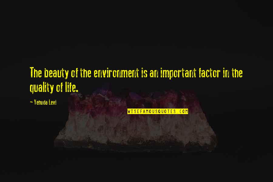 Grandmasters Tower Quotes By Yehuda Levi: The beauty of the environment is an important