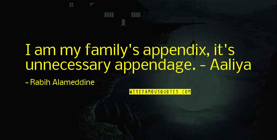 Grandpa Chip Quotes By Rabih Alameddine: I am my family's appendix, it's unnecessary appendage.