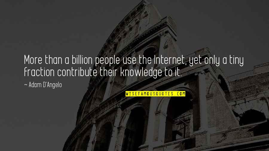 Grandpappy Quotes By Adam D'Angelo: More than a billion people use the Internet, Grandpappy Quotes By Adam D'Angelo: More than a billion people use the Internet,