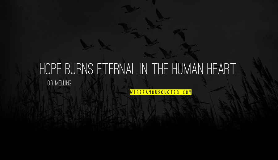 Grandparent Love Quotes By O.R. Melling: Hope burns eternal in the human heart.