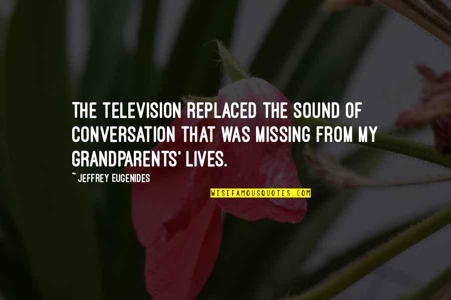 Grandparents Missing Out Quotes By Jeffrey Eugenides: The television replaced the sound of conversation that