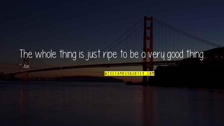 Grandsol Quotes By Joe: The whole thing is just ripe to be