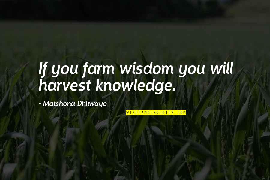 Granny Gets Quotes By Matshona Dhliwayo: If you farm wisdom you will harvest knowledge. Granny Gets Quotes By Matshona Dhliwayo: If you farm wisdom you will harvest knowledge.