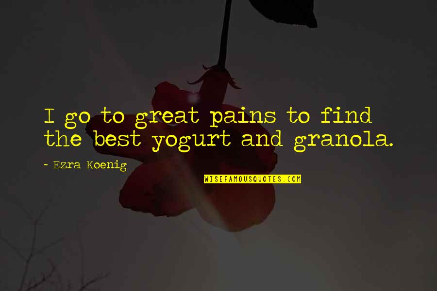 Granola's Quotes By Ezra Koenig: I go to great pains to find the Granola's Quotes By Ezra Koenig: I go to great pains to find the