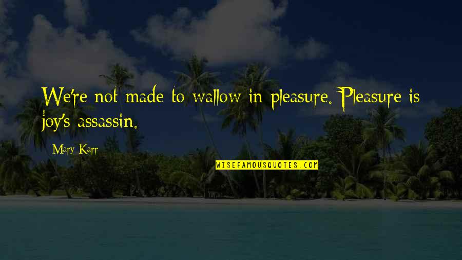 Granovsky 19115 Quotes By Mary Karr: We're not made to wallow in pleasure. Pleasure