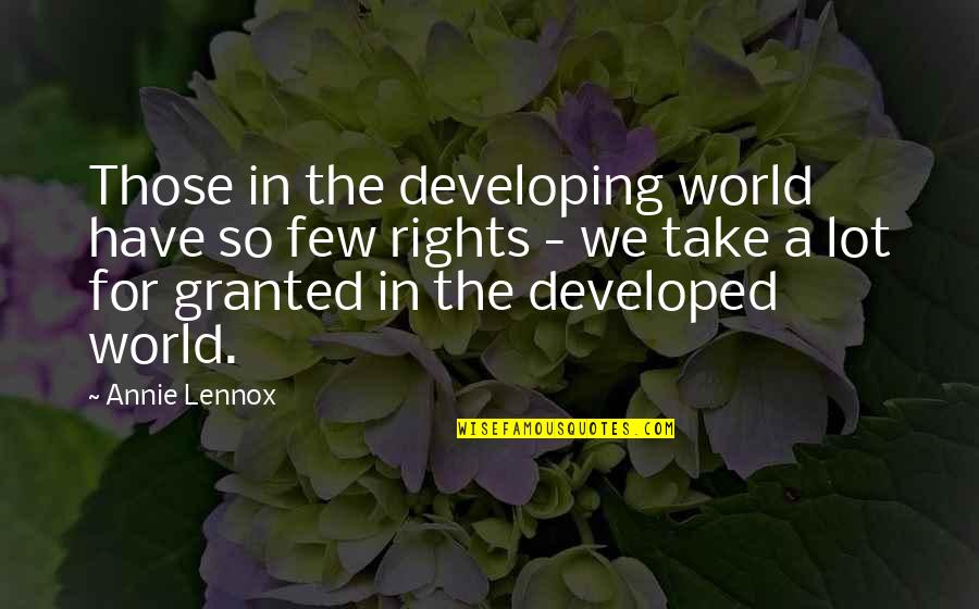 Granpa Quotes By Annie Lennox: Those in the developing world have so few