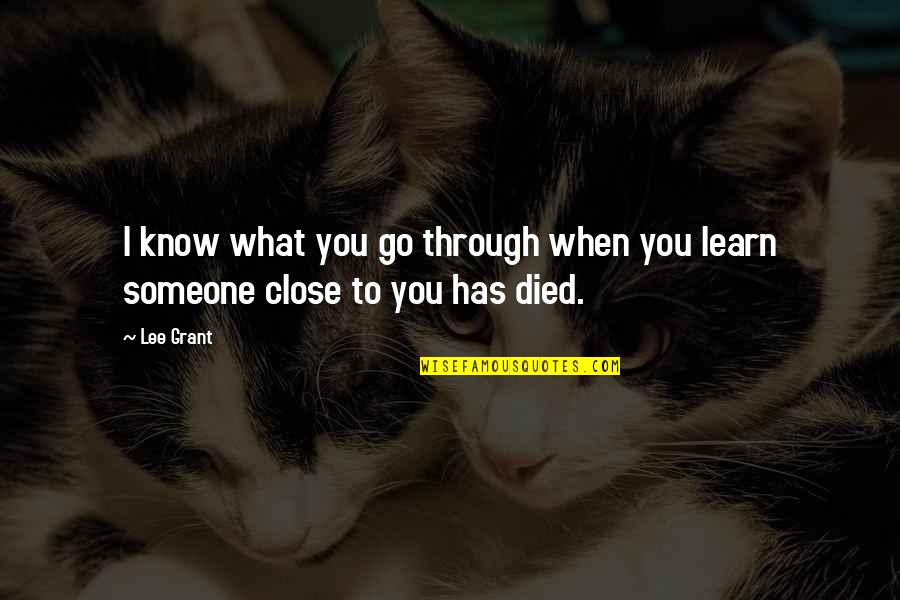 Grant And Lee Quotes By Lee Grant: I know what you go through when you