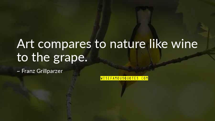 Grape Quotes By Franz Grillparzer: Art compares to nature like wine to the