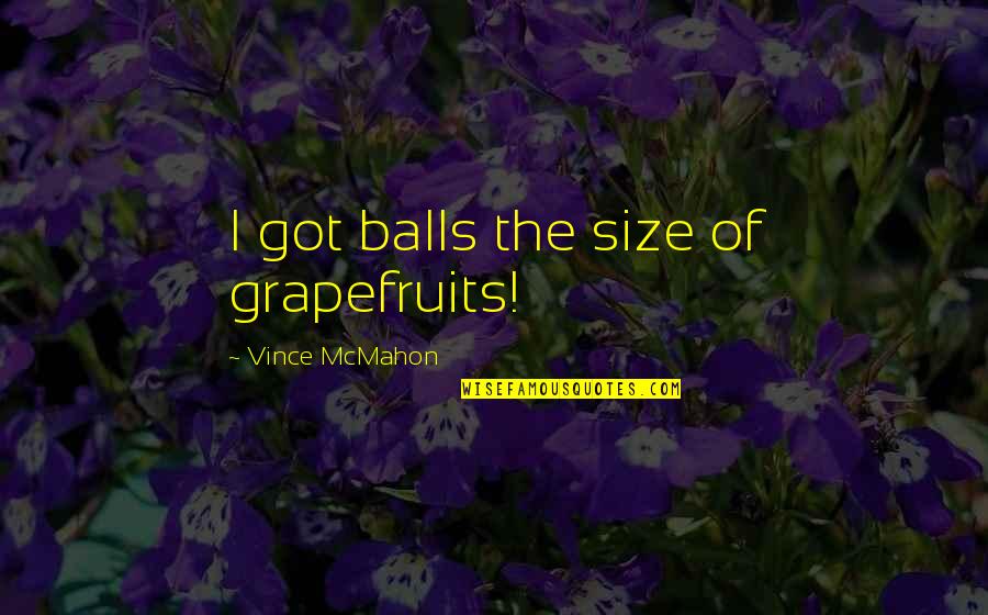 Grapefruits Quotes By Vince McMahon: I got balls the size of grapefruits!