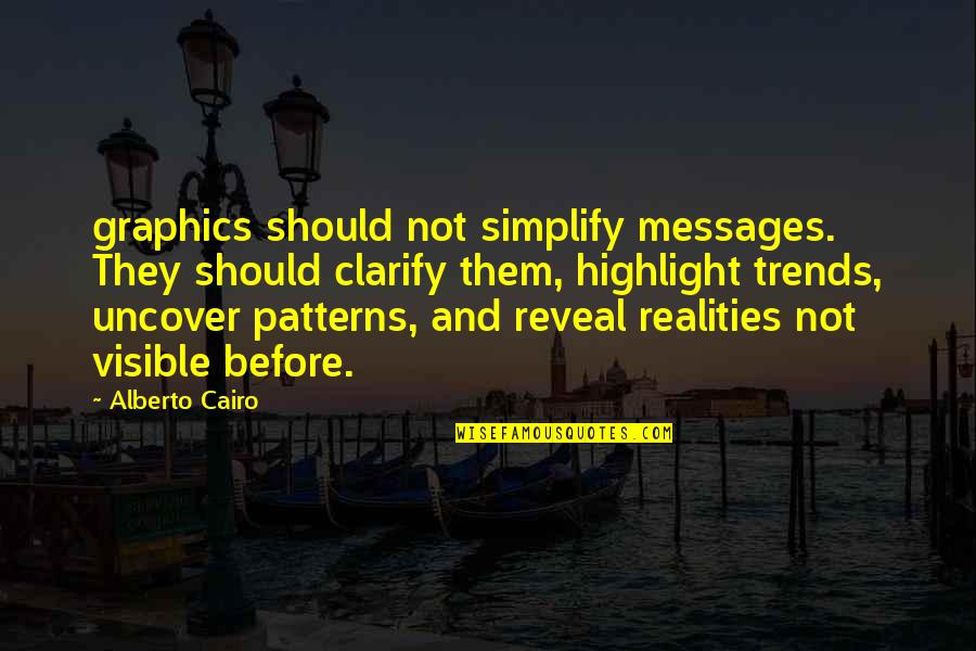 Graphics Quotes By Alberto Cairo: graphics should not simplify messages. They should clarify