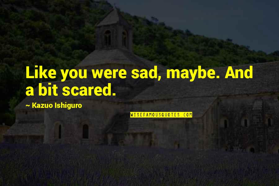 Grappige Goedemorgen Quotes By Kazuo Ishiguro: Like you were sad, maybe. And a bit